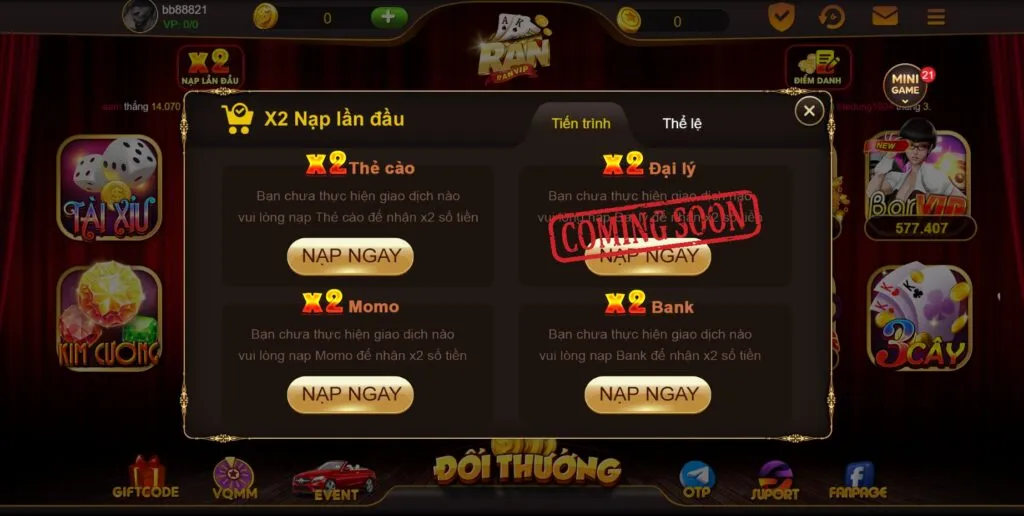 Hầu hết các chương trình tặng thưởng của cổng game đều có thời hạn