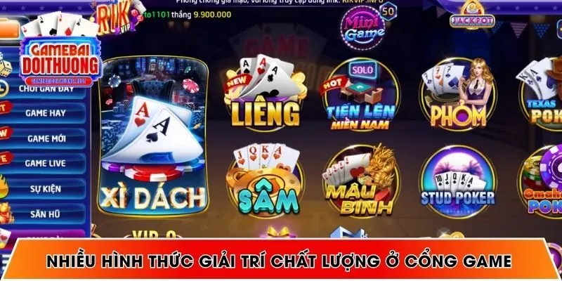 Nhiều hình thức giải trí chất lượng ở cổng game
